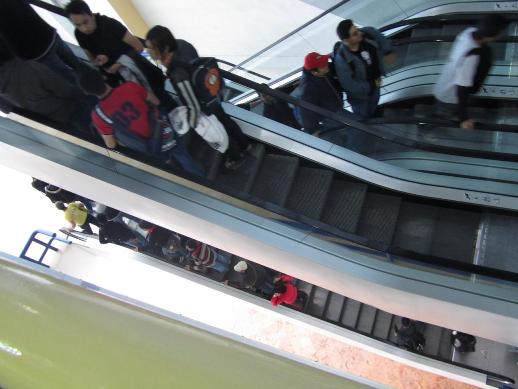 Any time the  registration line started to shrink, a fresh batch of Duelists came up the escalators.