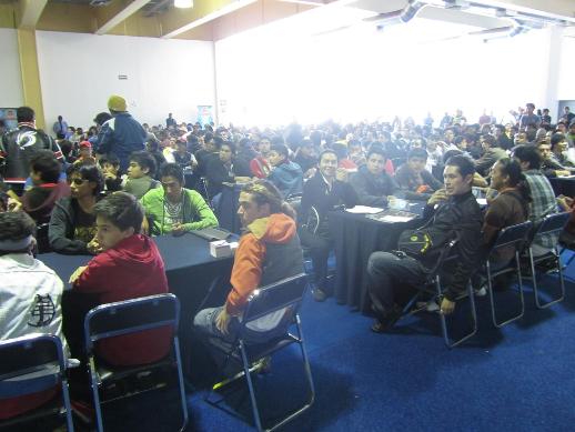 All eyes were on stage during the player meeting.