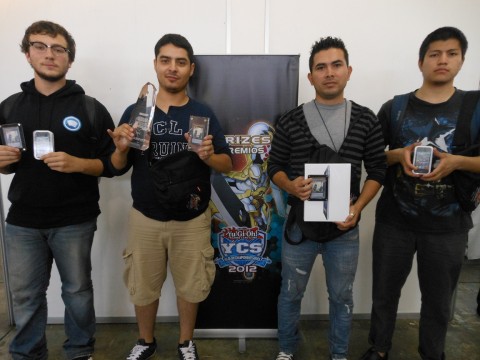 (Left to Right) Robert Boyajian (3rd Place - United States - Geargia), Angel Flores (1st Place - Mexico - HEROs), David Chavarria (2nd Place - El Salvador - Dino Rabbit), Manuel Diaz (4th Place - Costa Rica - Dino Rabbit)