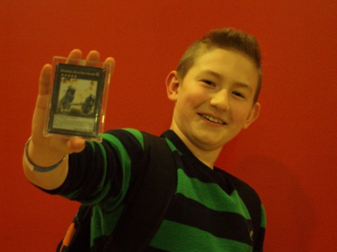 Ben Leverett wins a prize card