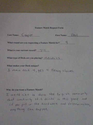 Paul Cooper - Feature Match Request Form Expert
